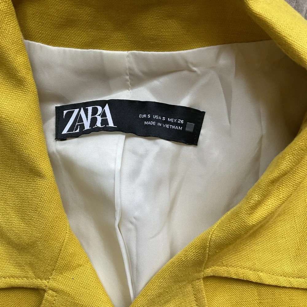 Zara double breasted linen vest supine small - Picture 3 of 7